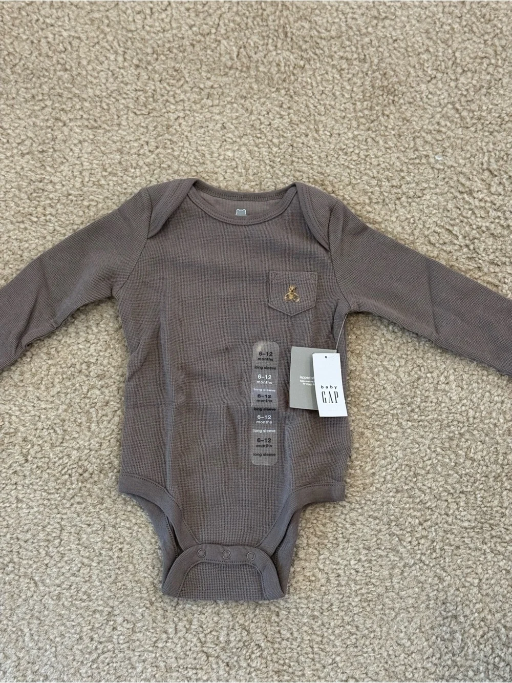 NWT Baby Gap Long Sleeve Onesies 6-12M